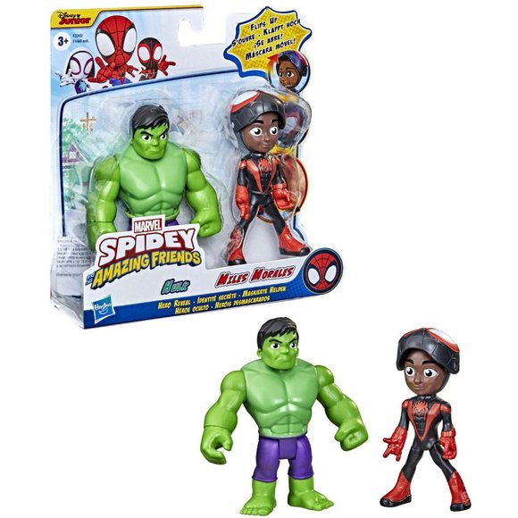 Marvel Spidey & His Amazing Friends Hero Reveal 2-Pack, Hulk & Miles Morales - Picture 3 of 7